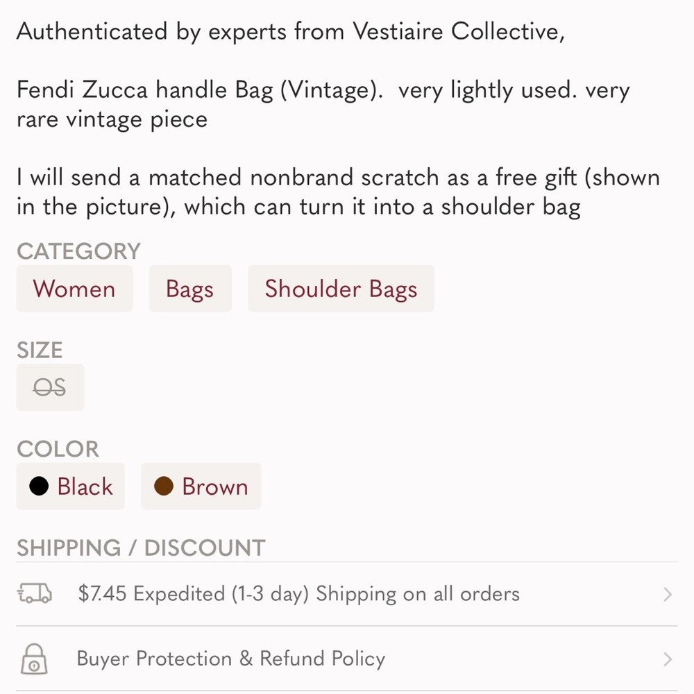 fendi Vintage Handle Zucca Canvas Shoulder Bag - Picture 11 of 11